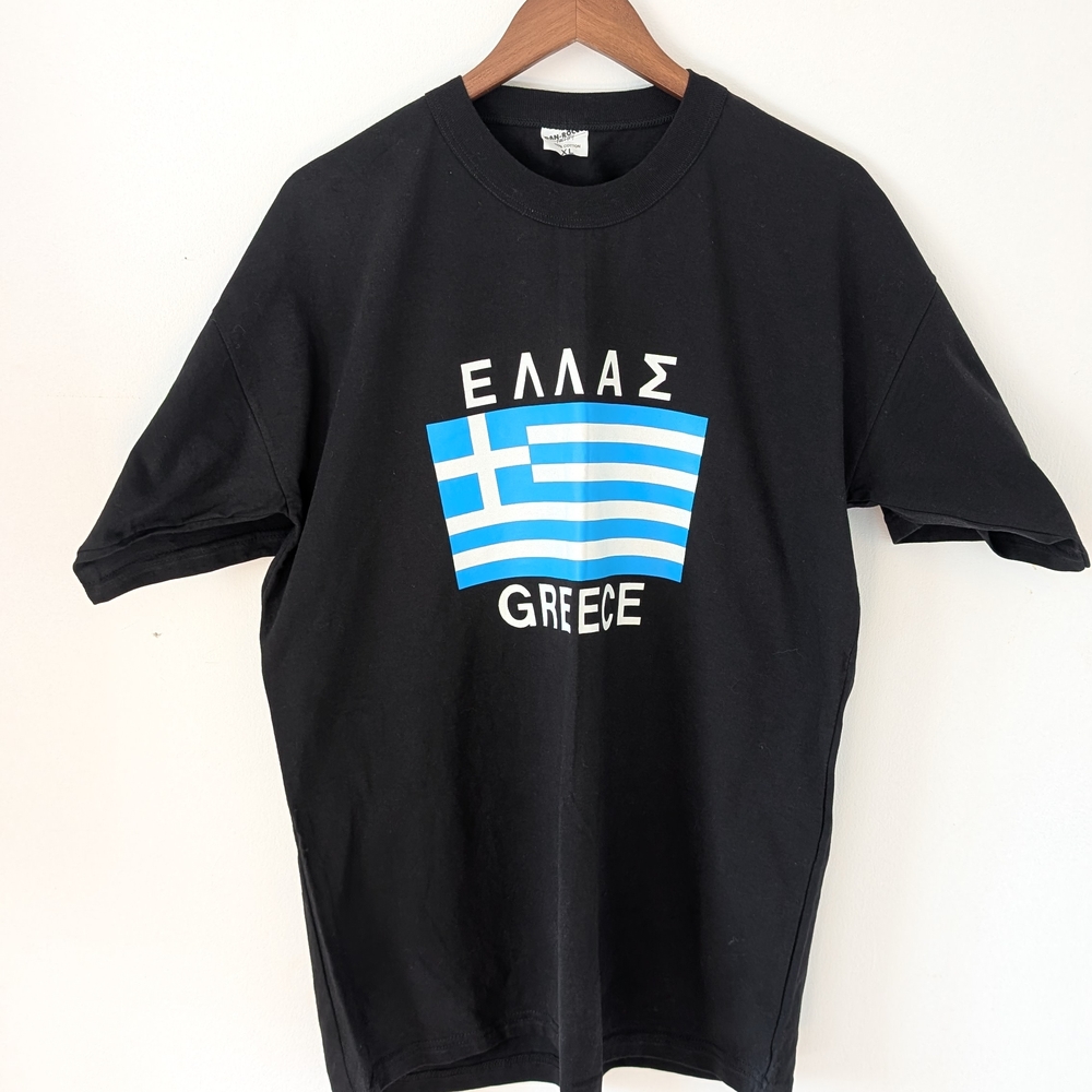 Black Greece Flag T-Shirt 💯 cotton